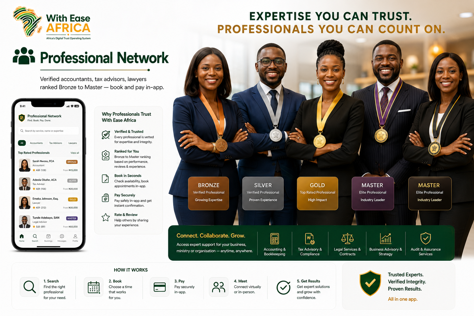 Professional Network module — verified accountants, tax advisors and lawyers